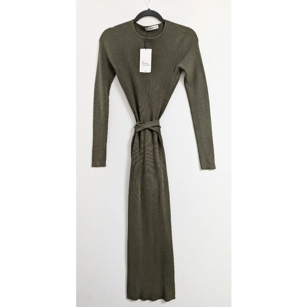 ZARA Knit Cutout Back Midi Dress Women's Size M - Picture 7 of 16